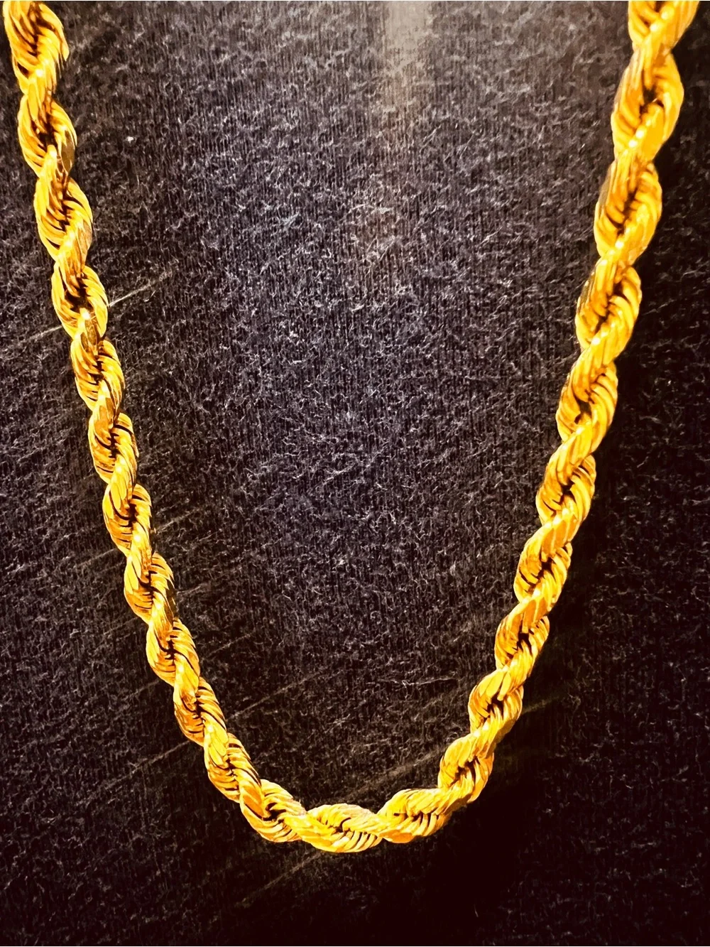 14K Peruvian Gold Rope Necklace - Picture 2 of 4